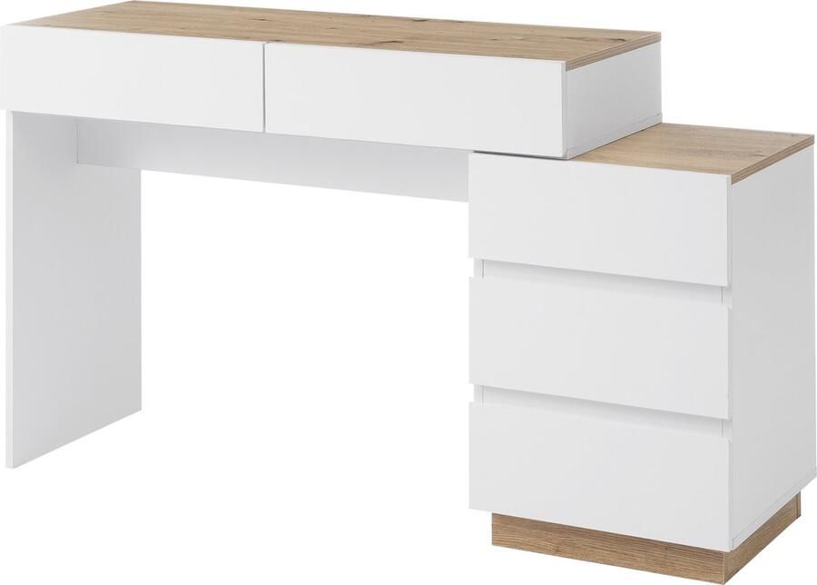 Zonder merk Gotagee Make-up tafel Bureau 5 lades Kaptafel modern Commode Bijzettafel