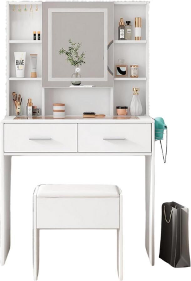 Make-Up Tafel Makeup Tafel Make-Up Tafel Met Spiegel Kaptafel Met Spiegel Make-Up Tafel Voor Meisjes Kaptafel Met Spiegel En Verlichting Kaptafel Kruk Make-Up Tafel Met Spiegel En Lampen Incl Kruk Incl Föhnhouder