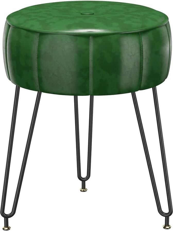 Make-upkruk stoel kruk in pompoenstijl poef bankkruk moderne multifunctionele make-upkruk voor slaapkamer woonkamer 32 x 32 x 44 cm groen