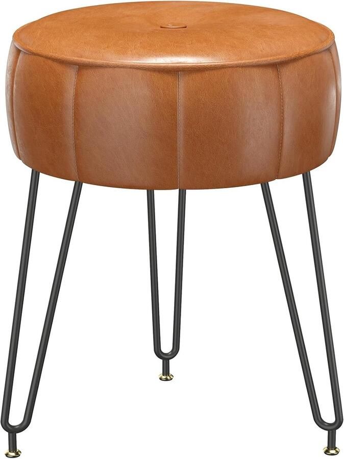 Make-upkruk stoel kruk in pompoenstijl poef bankkruk moderne multifunctionele make-upkruk voor slaapkamer woonkamer 32 x 32 x 44 cm oranje