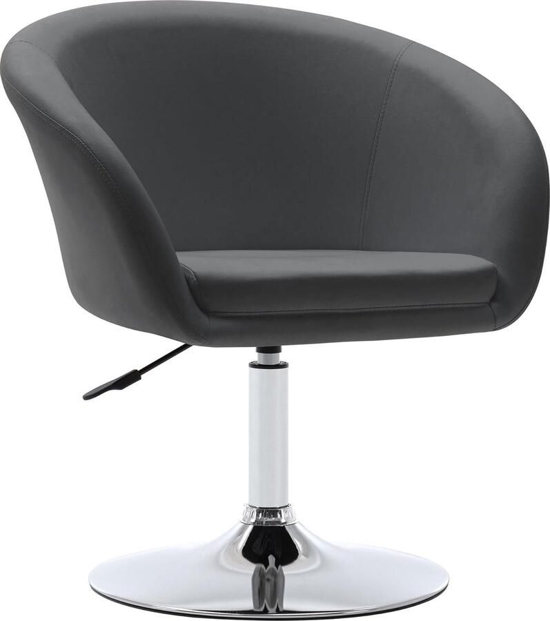 Make-upstoel in hoogte verstelbaar loungestoel van kunstleer draaibaar cocktailstoel draaistoel met armleuning voor woonkamer eetkamer slaapkamer grijs
