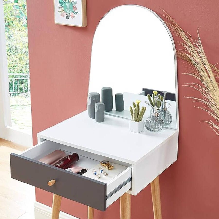 Toilettafel Kaptafel Met Spiegel Make Up Tafel - Foto 11