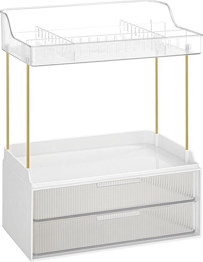 Rootz Living Rootz Makeup Organizer Cosmetische opslag 4 lades PET-plastic Staal 20 cm x 32 cm x 39 1 cm transparant