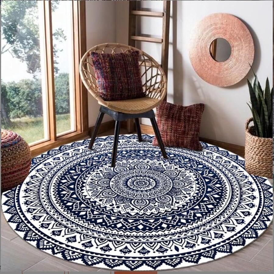Mandala Ronde Tapijten Bohemian Design 90 cm Wasbaar