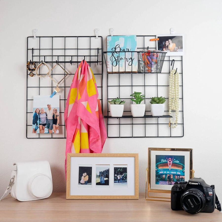 Mandje Ophangrek en Rekje Accessoires voor Wandrek Accessoires Industrieel Bakje Rek & Hakenrek Voor Studentenkamer Keuken Gang Woonkamer Studeerkamer Badkamer WC