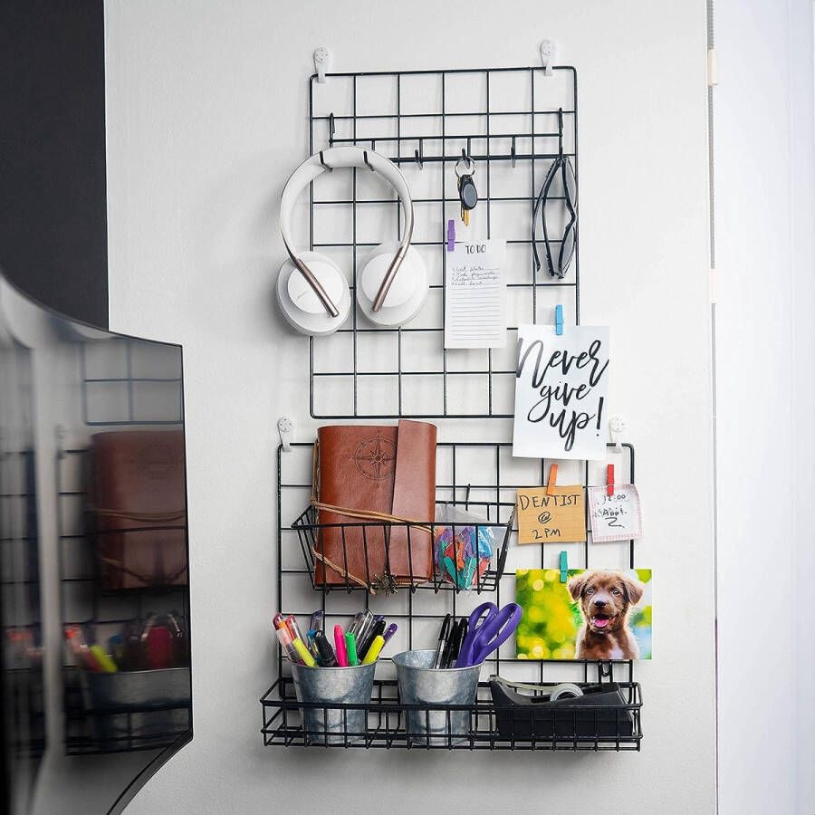 Mandjes en Ophangrek Accessoires voor Wandrek Accessoires Industrieel Bakjes & Hakenrek Mand & Sleutelhouder Voor Studentenkamer Keuken Gang Woonkamer Studeerkamer Badkamer WC