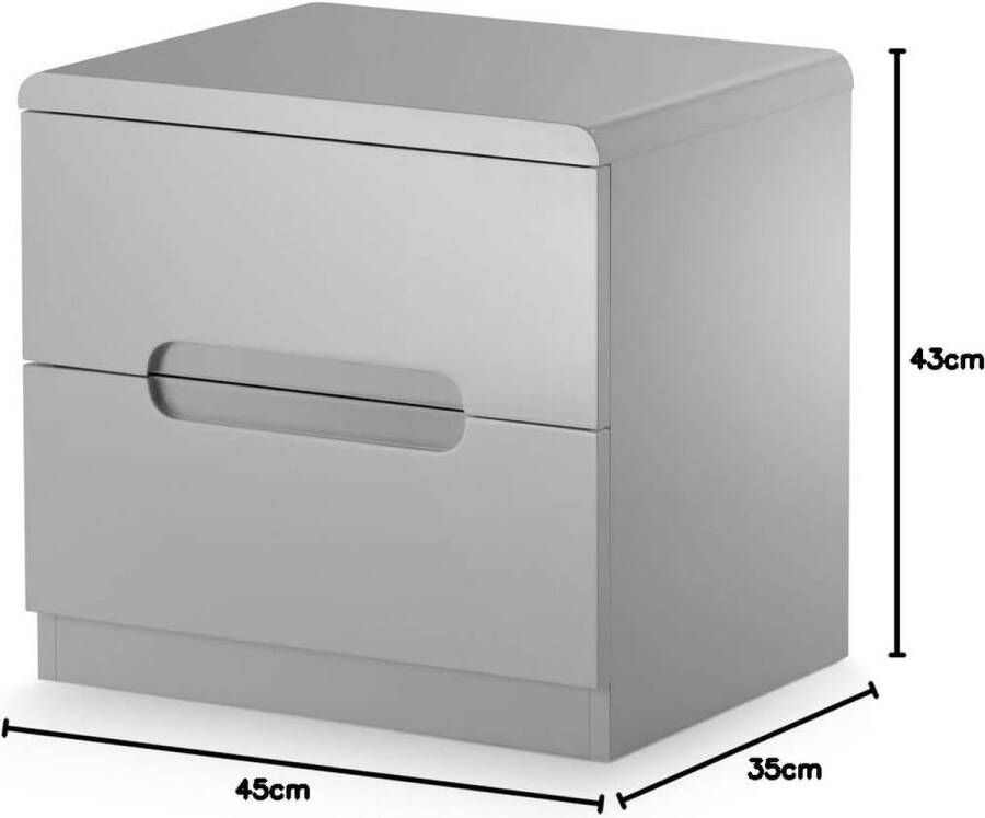 Manhattan nachtkastje met 2 lades grijs