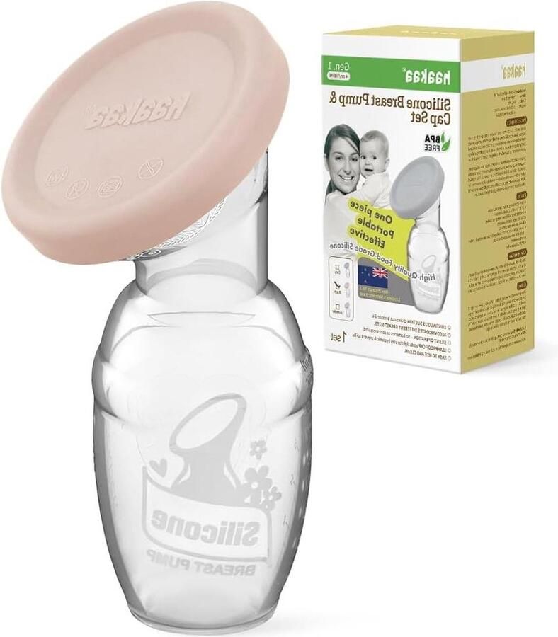 Manual Breast Pump with Food Silicone Cap 4oz 100ml Blush