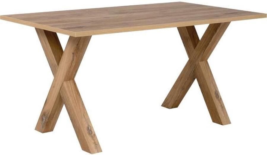 Merkloos MANZANO enkele eettafel Rechthoekig Flagstaff Eiken decor 8 personen L160 x H75 x D90 cm