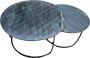 Marble Living Salontafel Set van 2 Zwart (Black) Marmer Look Ø75 Ø 60 Bijzettafel Tafel Rond Woonkamer Tafel Decoratie Tafel Salon Tafel Wandtafel Koffietafel Zwart Metalen Frame - Thumbnail 2