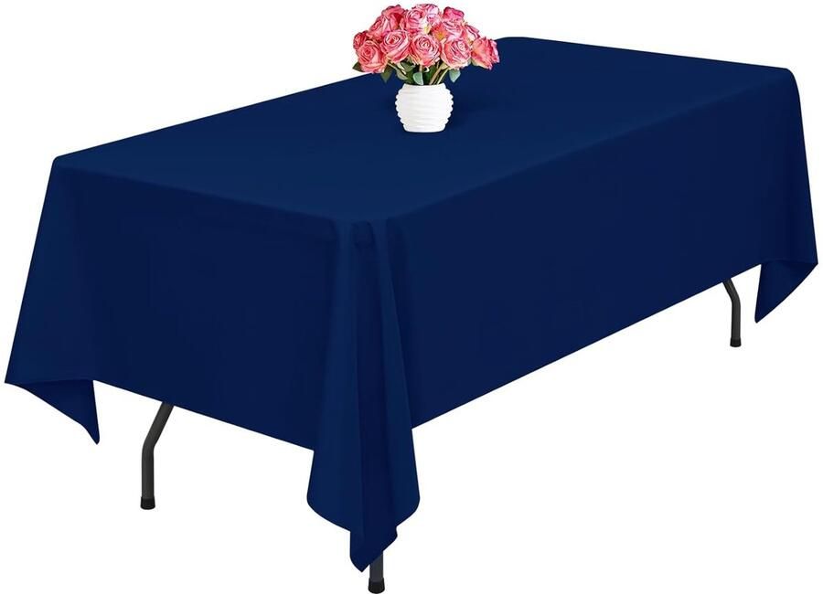 Marineblauw tafelkleed 1 stuk 100% polyester 260x153 cm