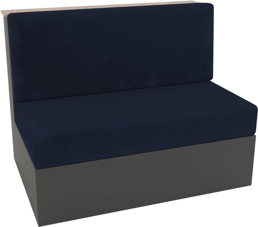 Marineblauwe fluwelen stretch camper zitkussenhoes zonder armleuningen Set van 1