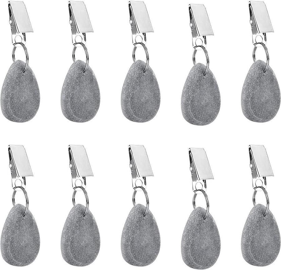 Marmeren Tafelkleedgewichten Multifunctioneel 10 Stuks Grijs Natuurlijk Marmer