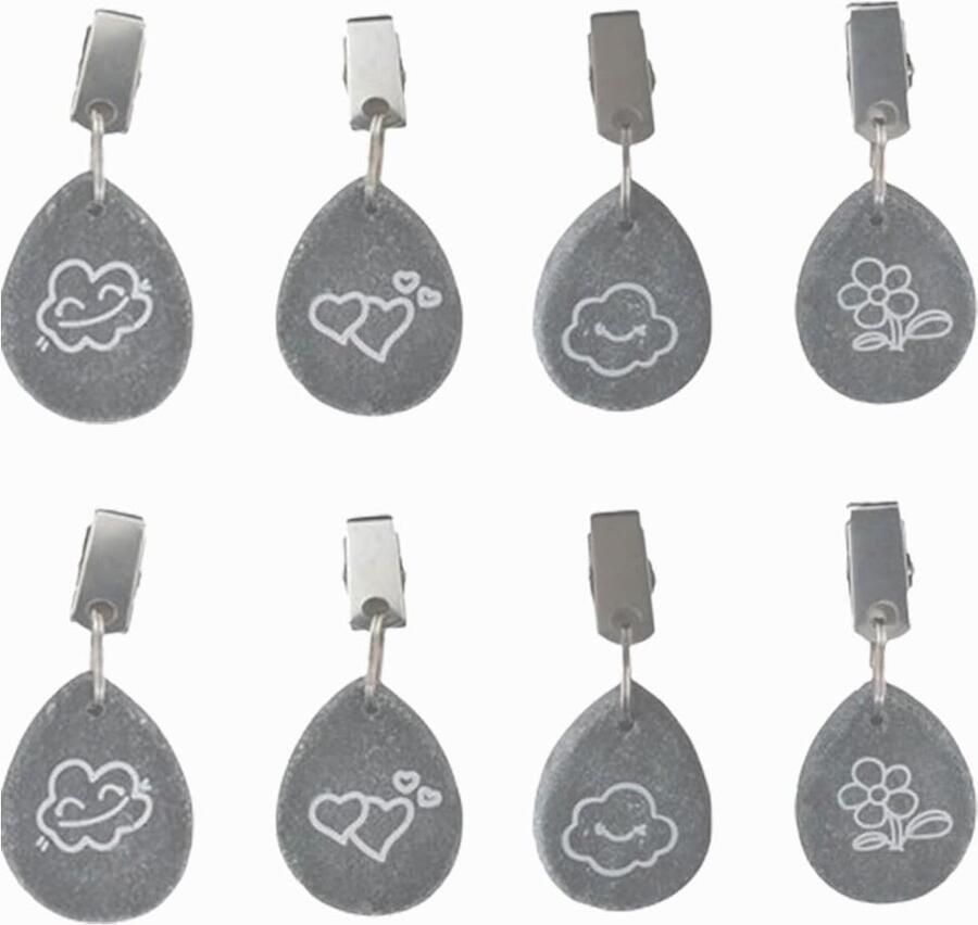 Marmeren tafelkleedgewichten set van 8 natuurlijk marmer voor binnen en buiten