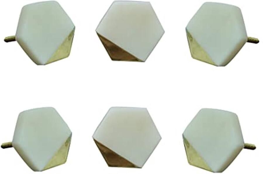 Marmeren Zeshoekige Knoppen Set voor Keuken en Meubels
