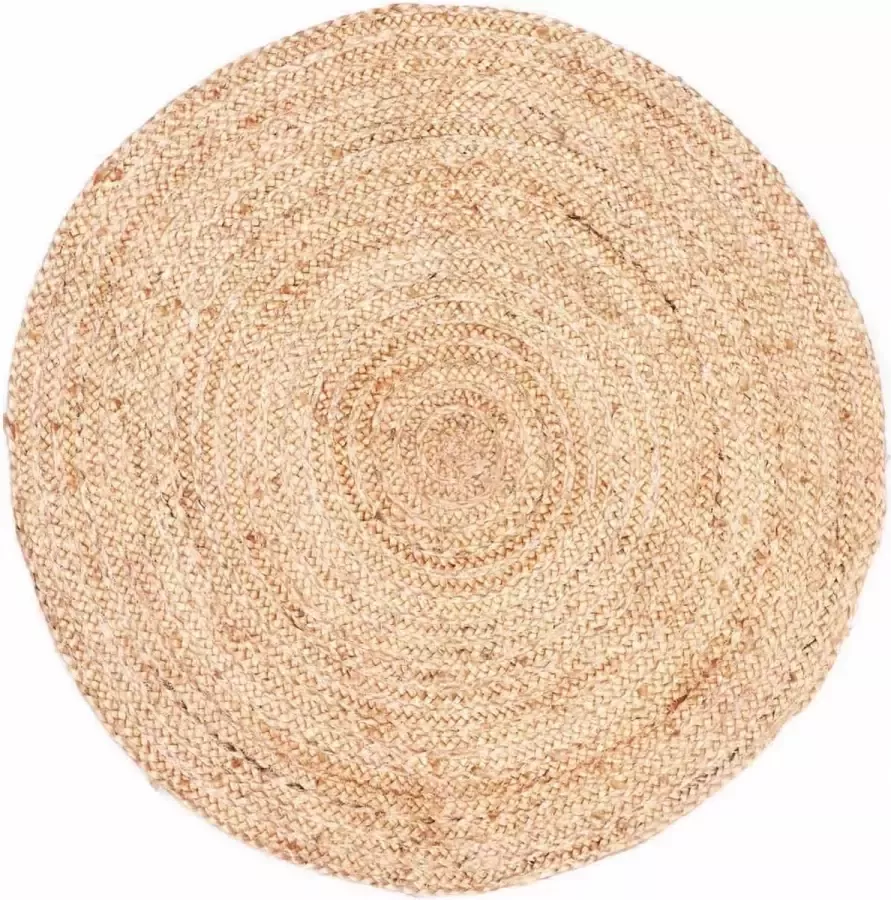 MARRAKESCH Tapijt rond 60 cm handgevlochten van jute Boho rond jute tapijt Abril beige natuur
