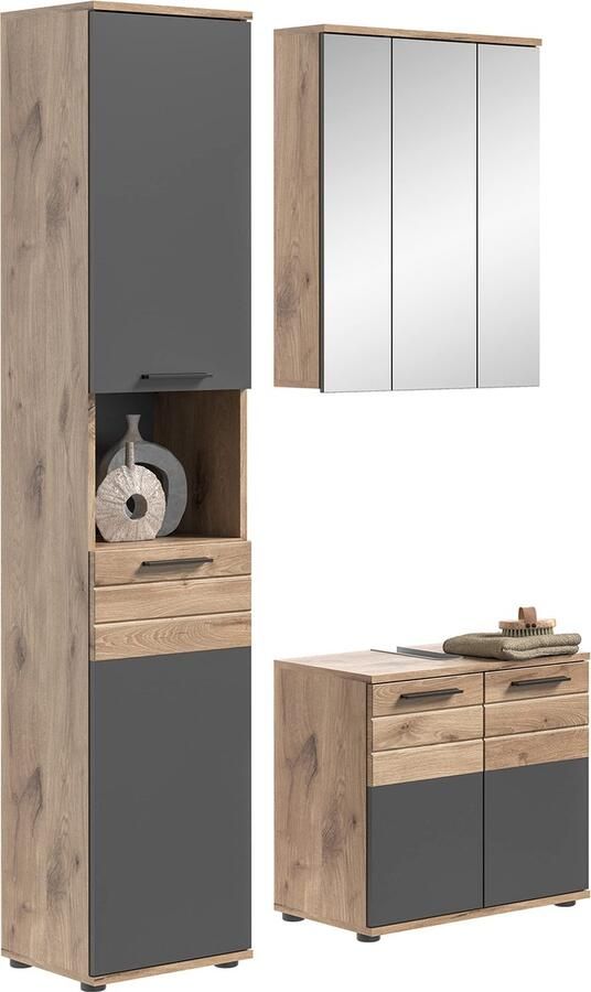 Rootz Living Rootz MASON Badkamermeubelset Wastafelmeubel Bewerkt hout Wit Modern design 120 cm x 60 cm x 55 cm