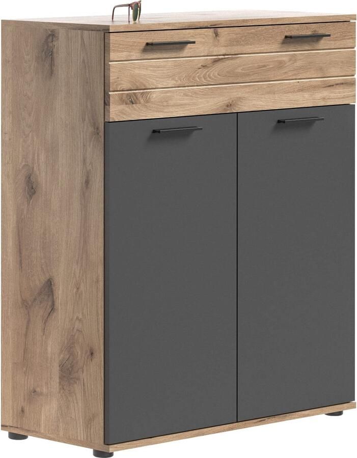 Rootz Living Rootz Mason Schoenenkast Houten Ladekast Schoenenopbergorganisator 90 cm x 104 cm x 37 cm