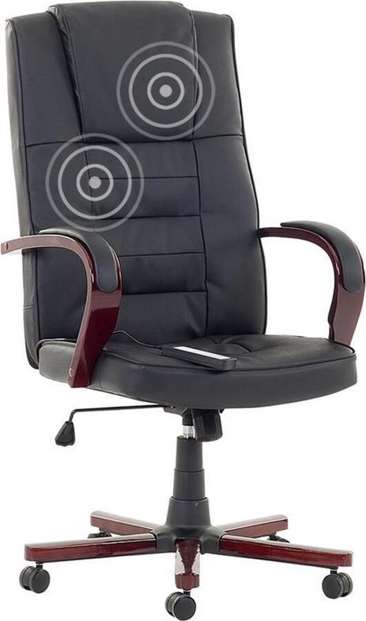 Beliani Massagestoel DIAMOND met verwarming Leer Zwart - Foto 2