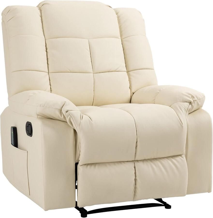 Massagestoel met massagefunctie en relaxfunctie Kunstleer en metaal Comfortabele relaxstoel voor tv kijken