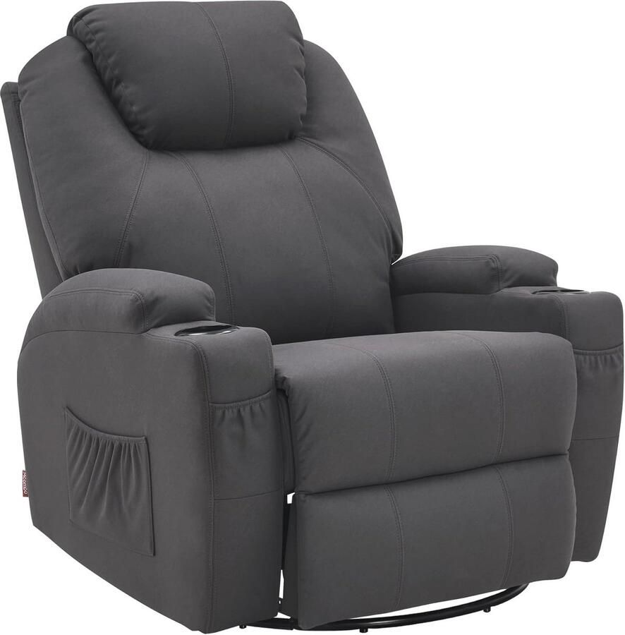 Massagestoel met Verwarming 360° Draaiend en Handmatig Verstelbaar Relaxstoel voor Televisie en Ontspanning