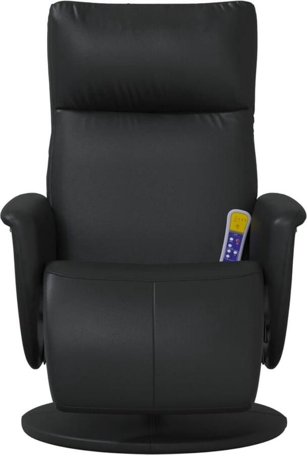 VidaXL Massagestoel verstelbaar met voetensteun kunstleer zwart - Foto 4