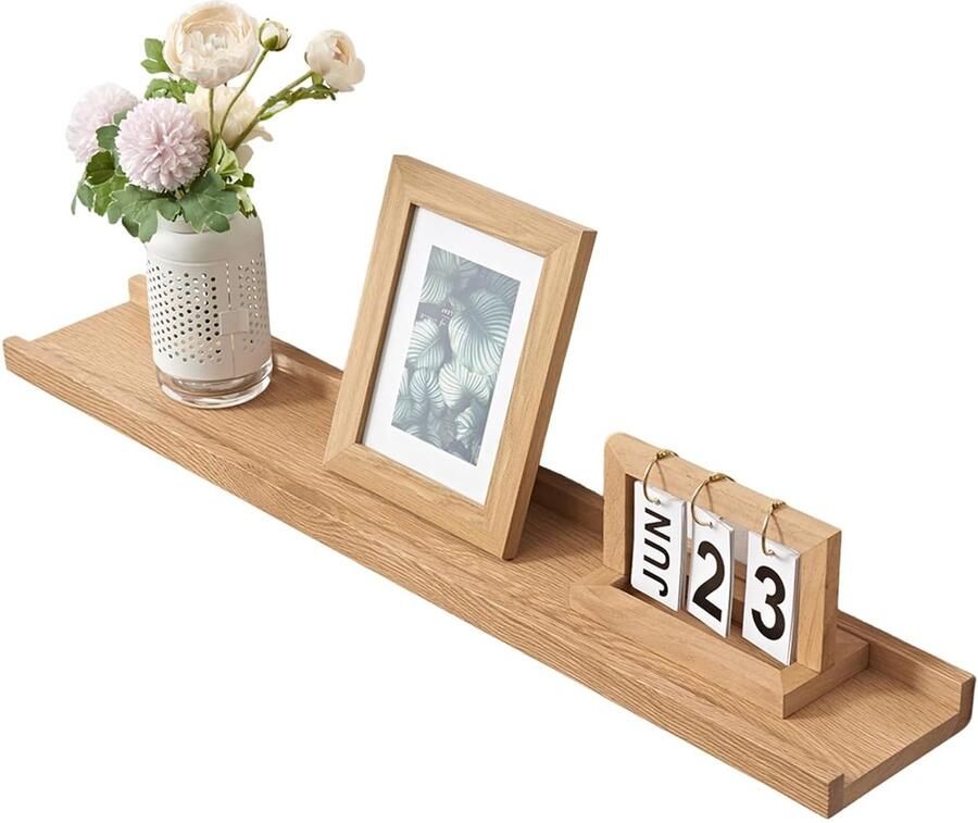 Massief eiken wandplank Praktisch en stevig 1 stuk Natuurlijk hout