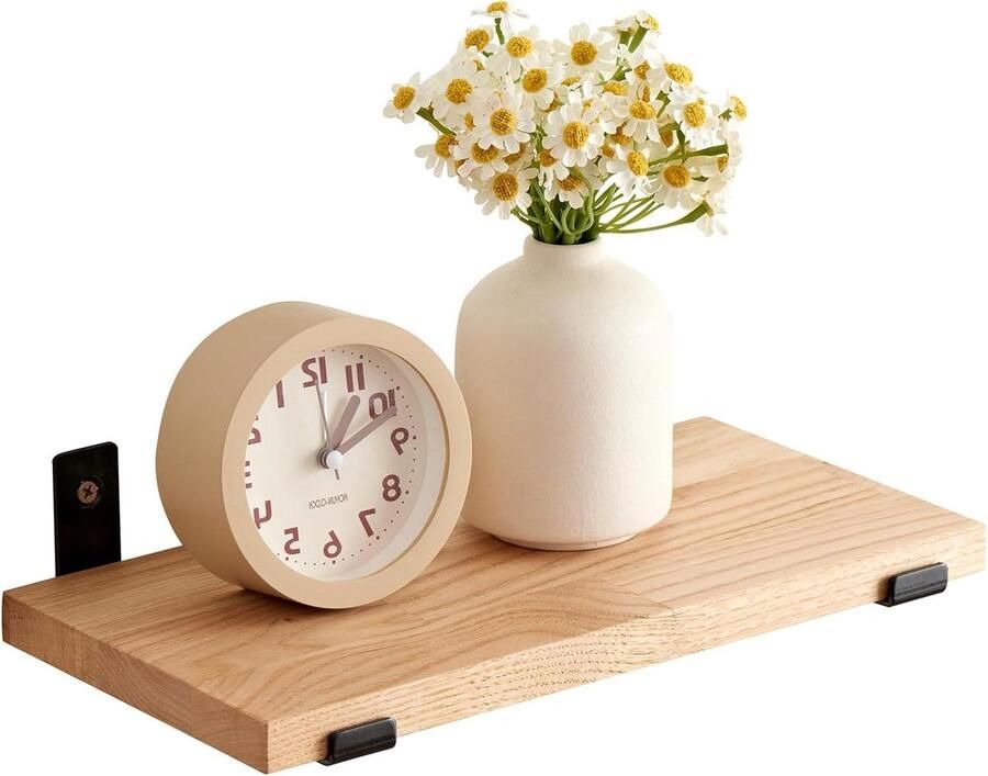 Massief eikenhouten zwevend rek Rustieke wandplanken voor badkamer slaapkamer woonkamer keuken kantoor opbergen 30 cm Wandplanken & -rekken