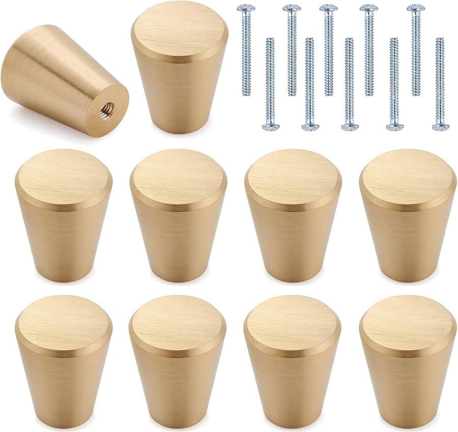 Massief Gouden Kastknoppen 10 stuks Aluminiumlegering