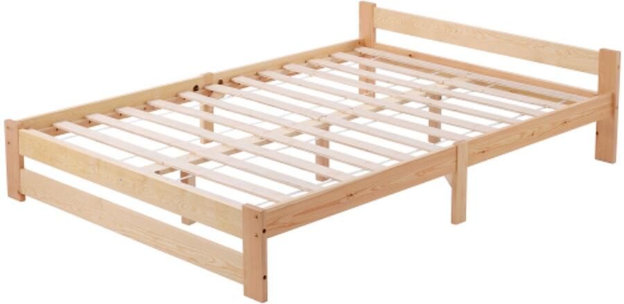Massief Houten Futonbed 200x140cm Zonder Matras Kinder En Volwassenenbed Natuurlijk Massief Hout Met Hoofdeinde En Lattenbodem