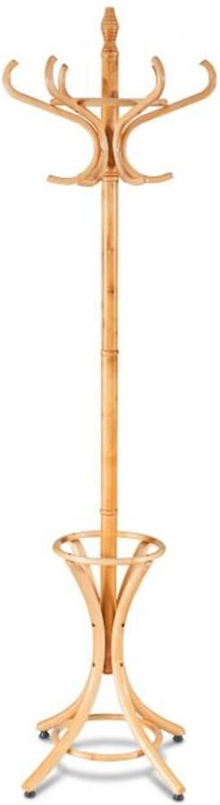 Massief Houten Kapstok met 12 Haken Staande Kledingrek op Poten (51x184 cm) in 4 Kleuren