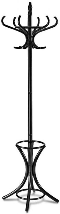 Massief Houten Kapstok met 12 Haken Staande Kledingrek op Poten (51x184 cm) in 4 Kleuren