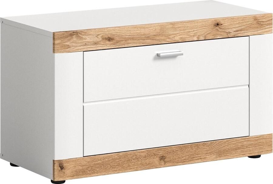 Rootz Living Rootz massief houten kledingkast witte kast houten kast tijdloos design 80 cm x 47 cm x 37 cm