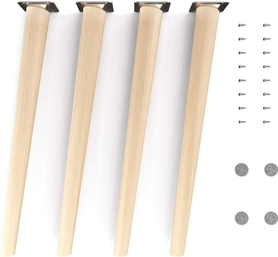 Massief houten meubelpoten stabiel en tijdloos design 1 stuk 45 cm