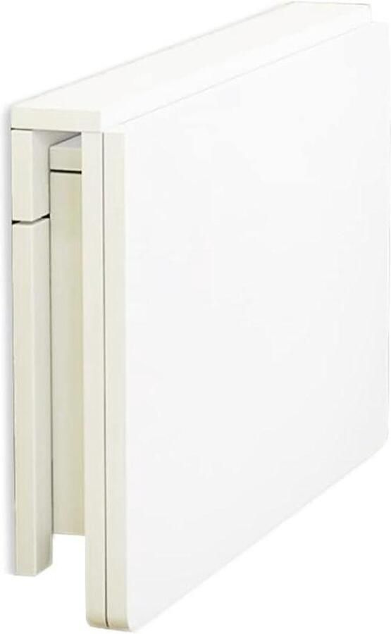 Massief houten wandklaptafel voor ruimtebesparing zwevend bureau wit 100 x 50 x 33 cm klaptafel wandmontage