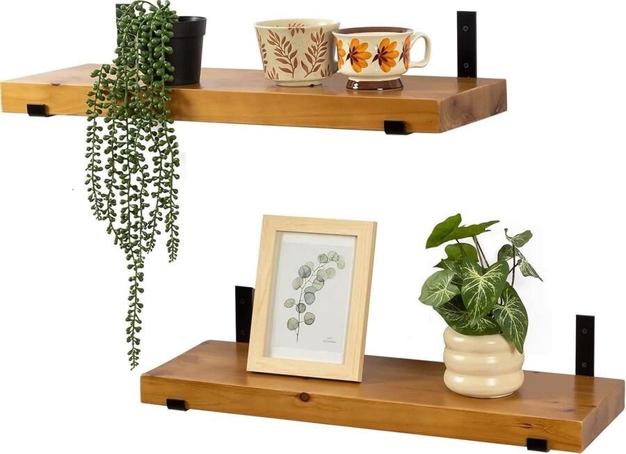 Massief houten wandplank praktisch en stijlvol 1 stuk 50 60 cm