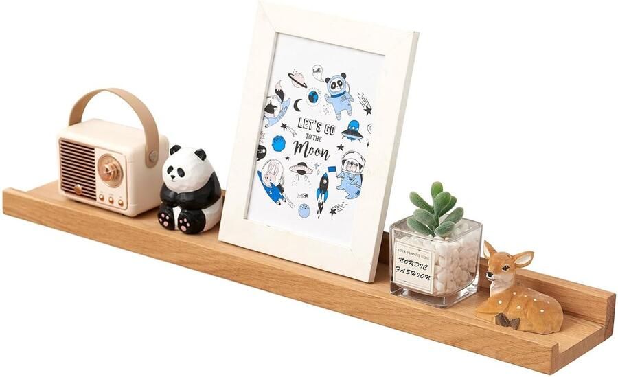 Massief Houten Wandplank Vintage Sfeer 1 stuk Eikenhout 50 x 15 x 4 cm