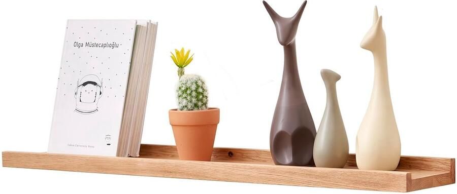 Massief Houten Wandplank Vintage Sfeer 1 stuk Eikenhout 80 x 15 x 4 cm