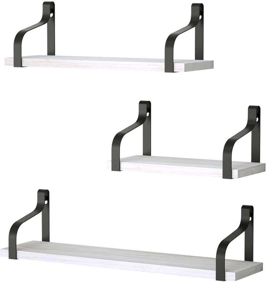 Massief houten wandrek functioneel en stijlvol 1 stuk wit paulownia hout