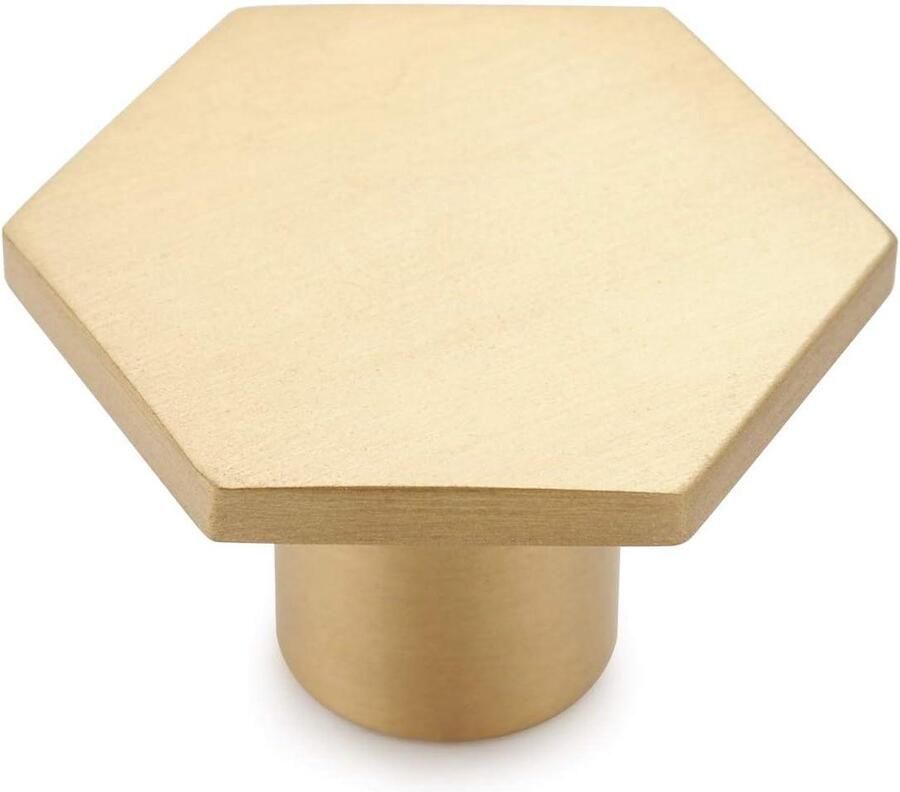 Massief Messing Keukenkast Lade Knoppen Koperen Handgreep Hardware 10 Stuks 34mm Diameter Zeshoek