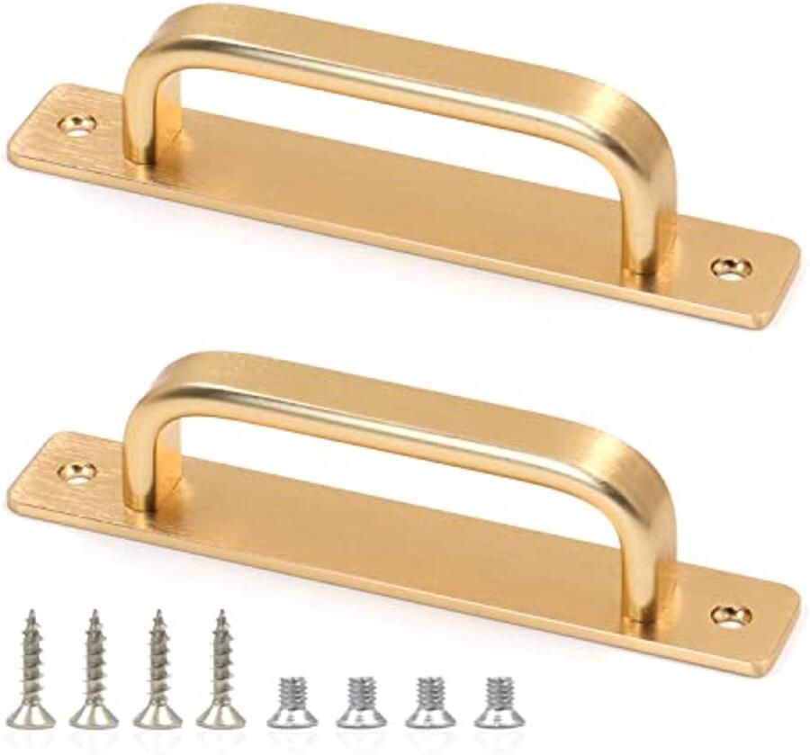 Massief metalen deurkruk met schroeven Punchvrije aluminium schuifdeur trek voor kast en lade (2 stuks)