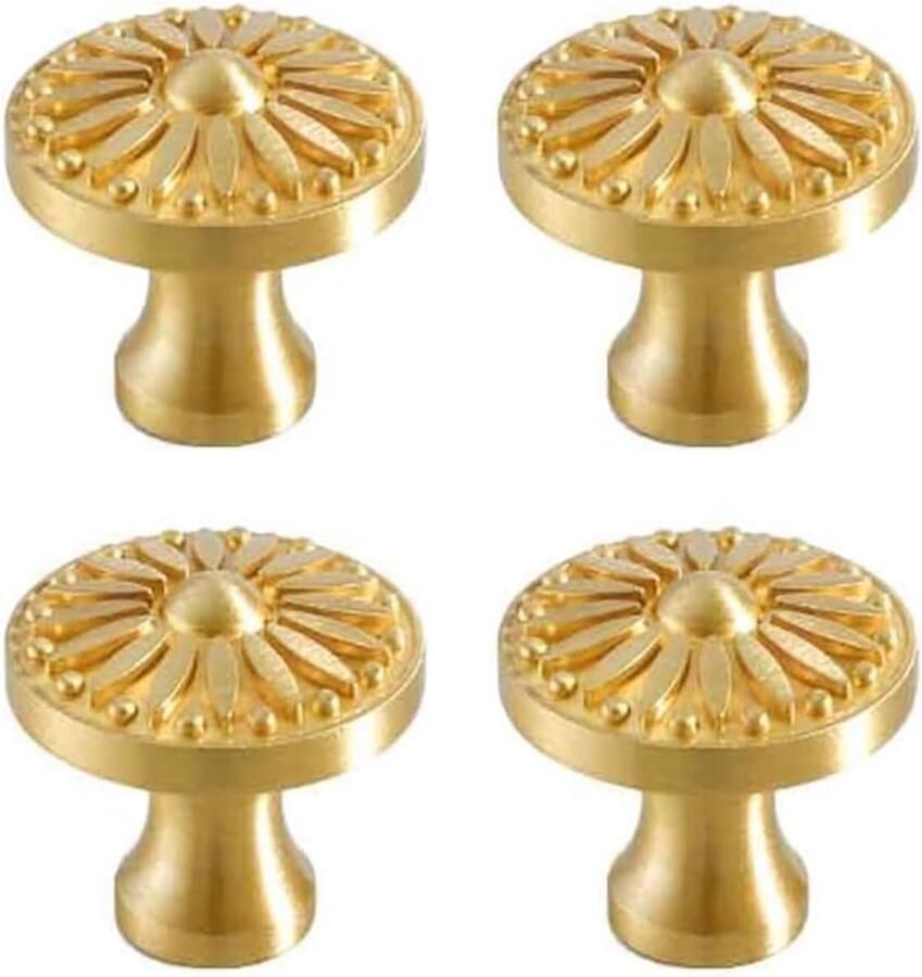 Massieve messing meubelknoppen 4 stuks Goudkleurig Perfect voor meubels