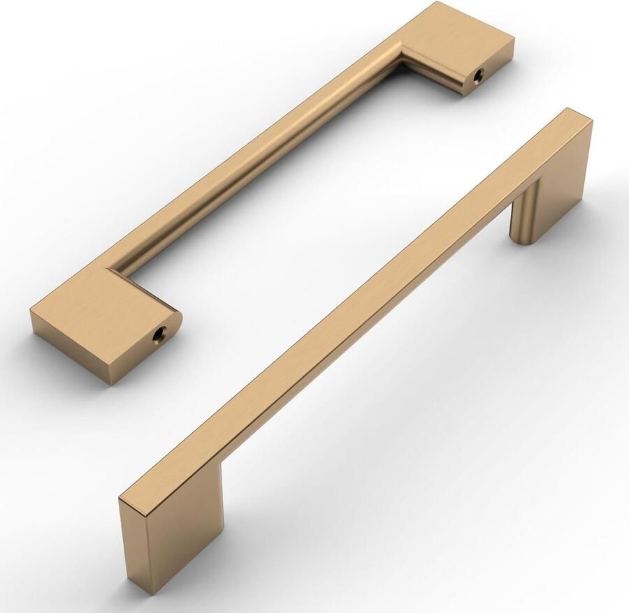 Mat Champagne Gouden Deurgrepen Modern Meubelgrepen 10 Stuks Roestvrij Staal 128 mm