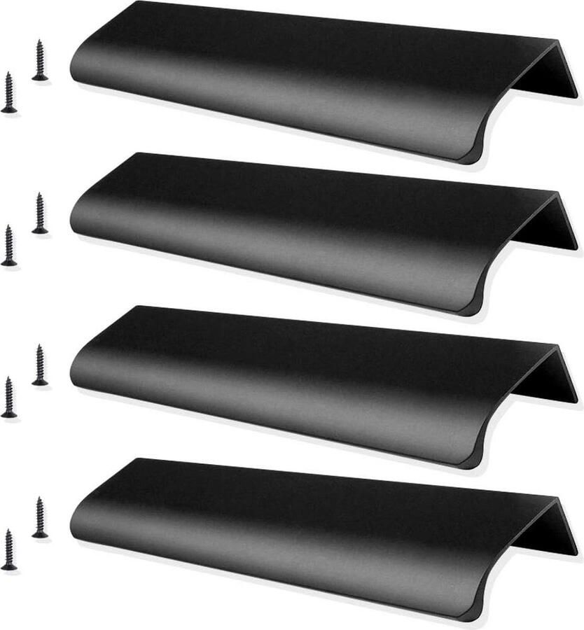 Mat Zwarte Aluminium Legering Kastgrepen Modern design 4 stuks 150 mm