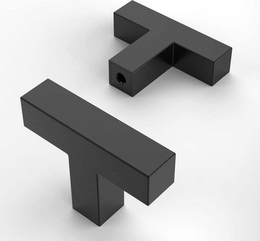 10 Stuks Mat Zwarte Deurgrepen Roestvrij Staal Moderne Vierkante Meubelgrepen Keuken Kantoor Laden Kast cabinet handle black