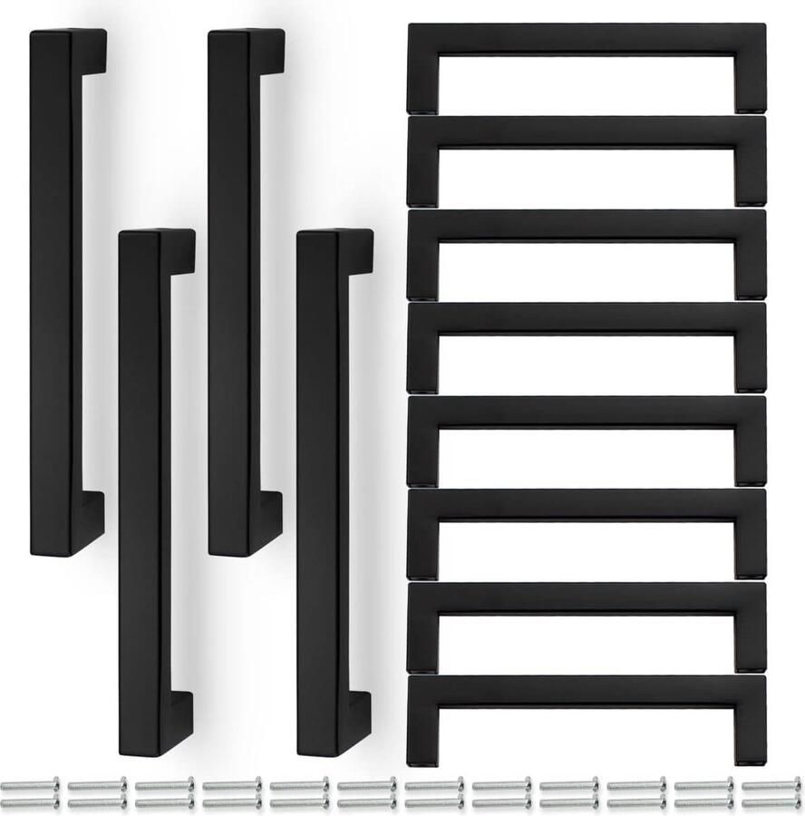Mat Zwarte Kast Handgrepen Modieuze Roestvrijstaal 12 Stuks 140MM
