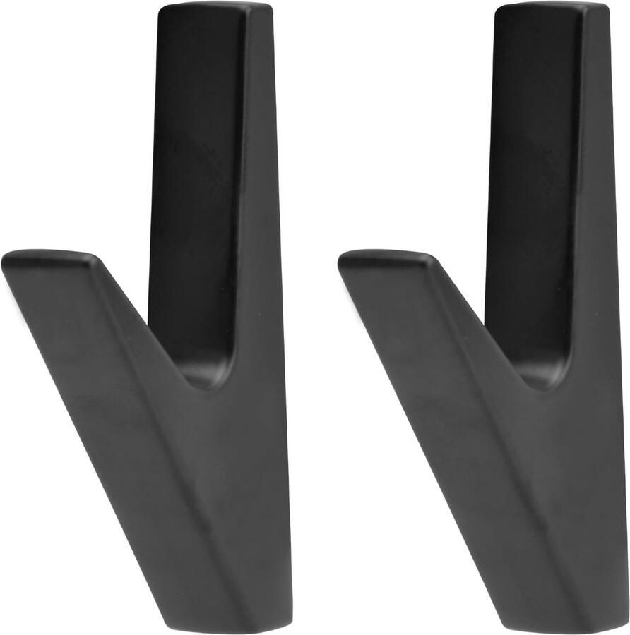 Mat Zwarte Kledinghaken voor Wandmontage 2 Stuks Vintage Wandhaken voor Badkamer en Keuken