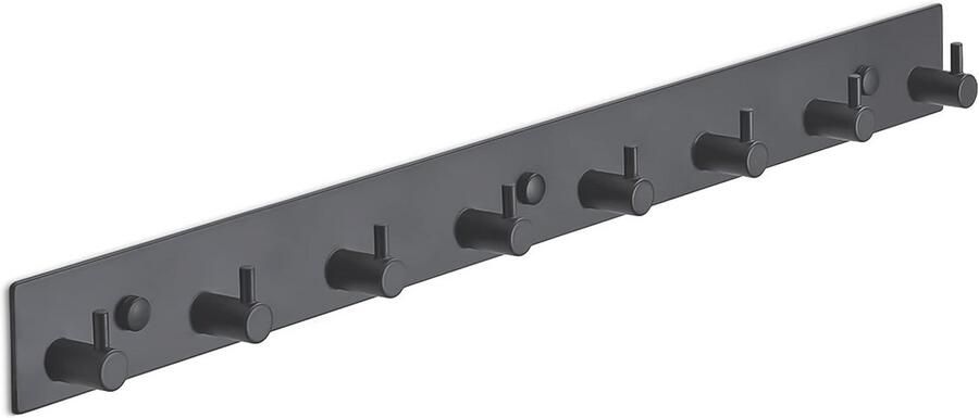 Mat Zwarte RVS Wandkapstok Hangende Design Muurkapstok voor Jassen en Handdoeken Compact en Multifunctioneel