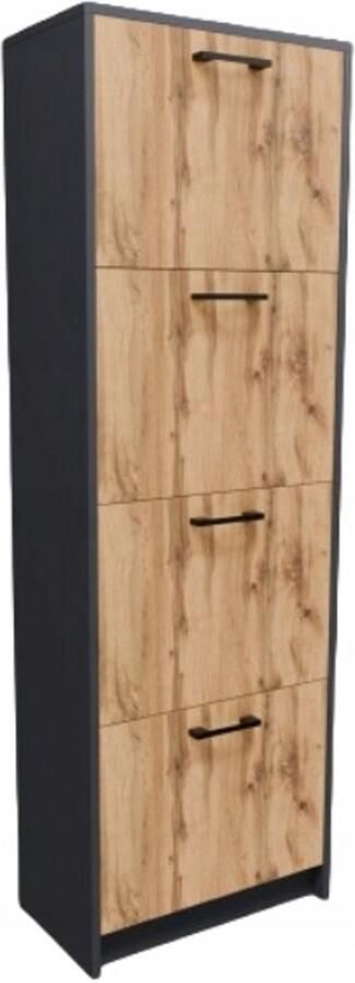 Matkam Schoenenkast 4S GRAFIT-WOTAN antraciet plank