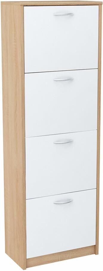 Matkam Schoenenkast 4S WIT-SONOMA rek plank